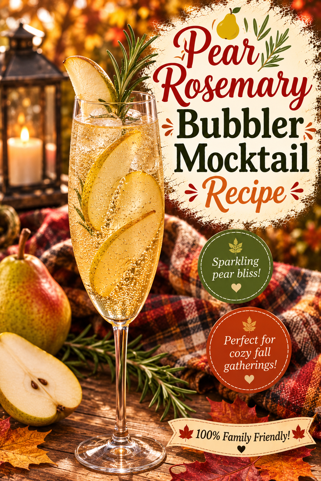 Pear Rosemary Bubbler Mocktail