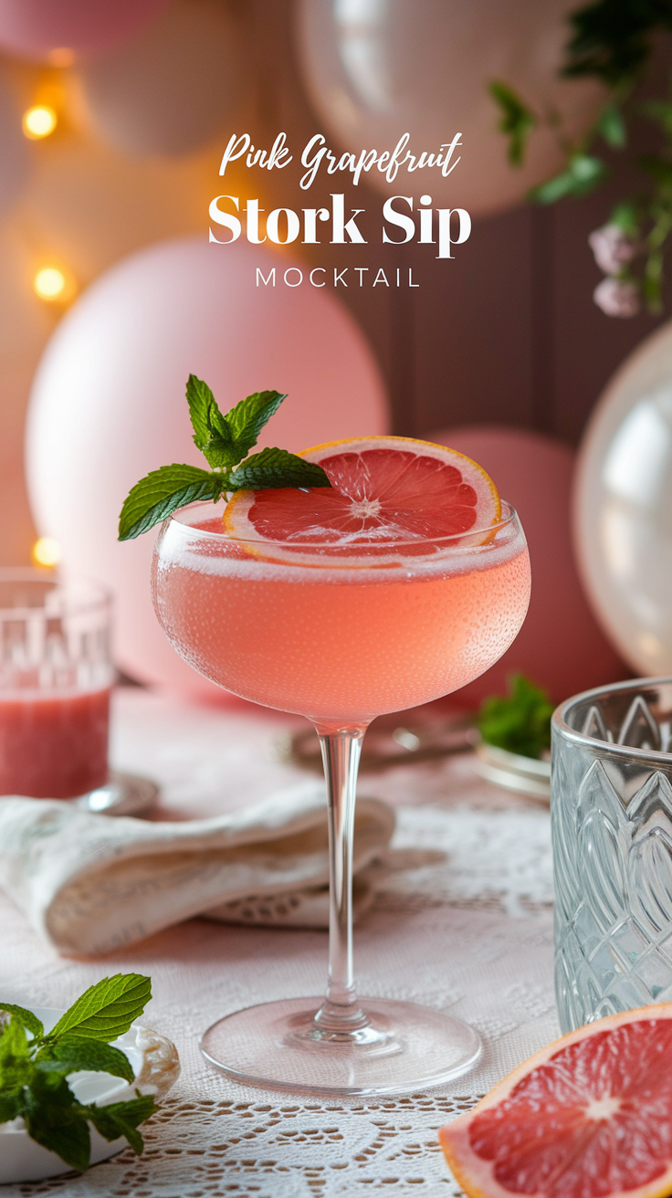 Pink Grapefruit Stork Sip Mocktail