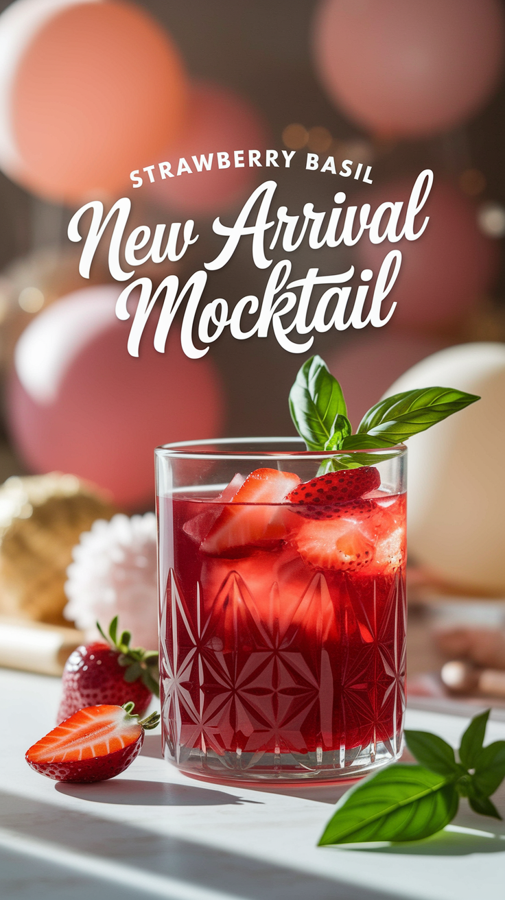 Strawberry Basil New Arrival Mocktail