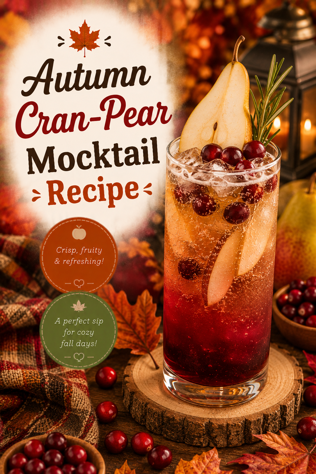 Autumn Cran-Pear Mocktail