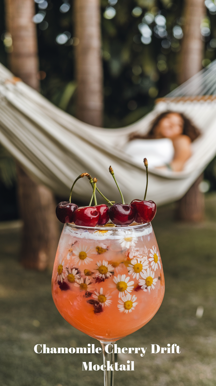 Chamomile Cherry Drift Mocktail