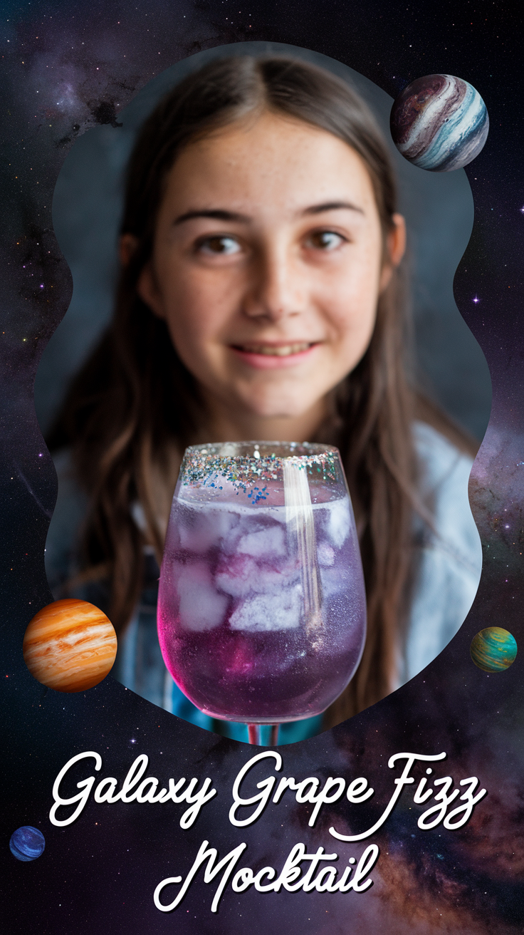Galaxy Grape Fizz Mocktail