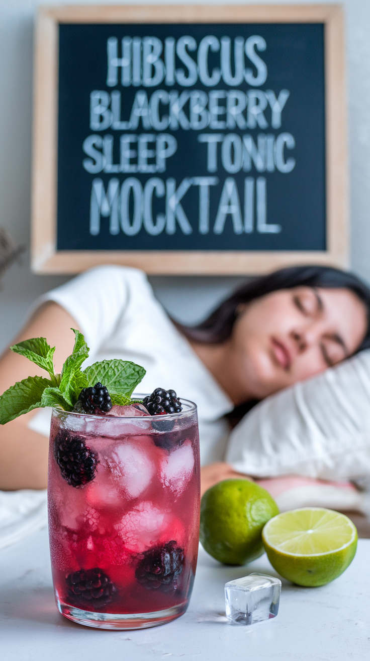 Hibiscus Blackberry Sleep Tonic Mocktail 