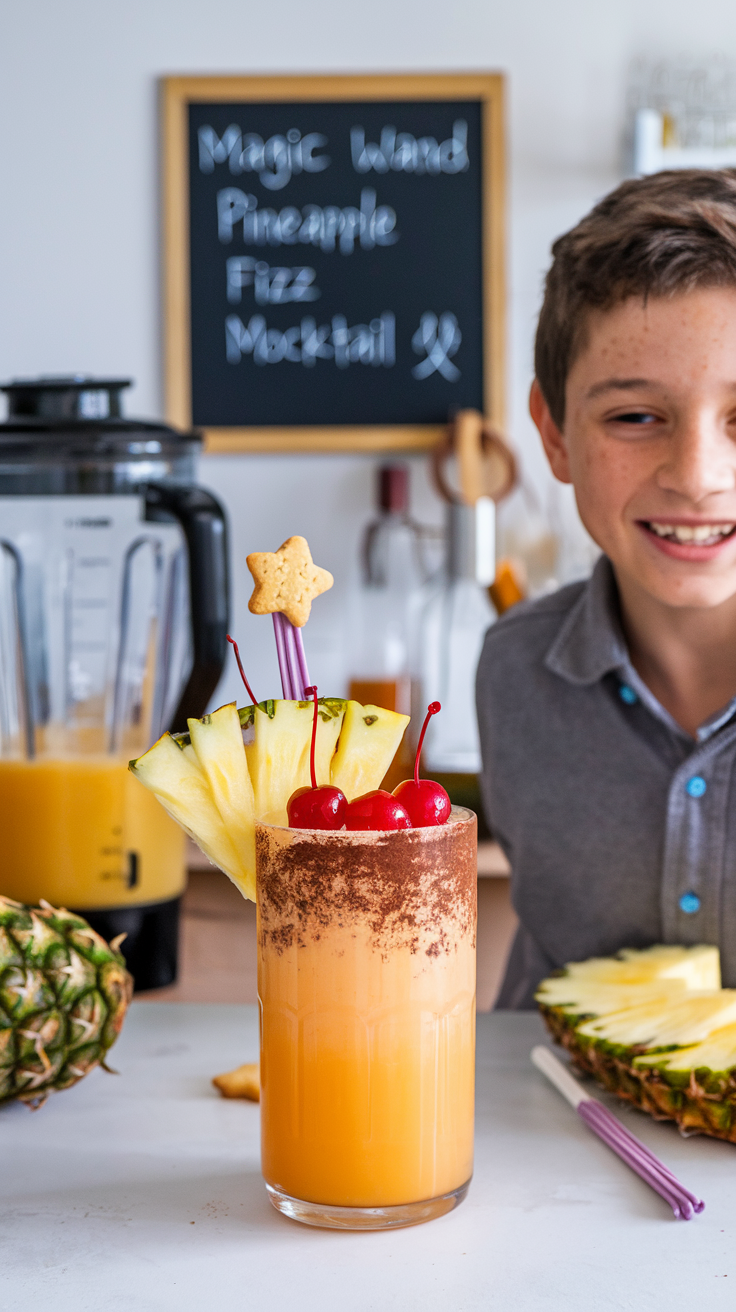 Magic Wand Pineapple Fizz Mocktail 