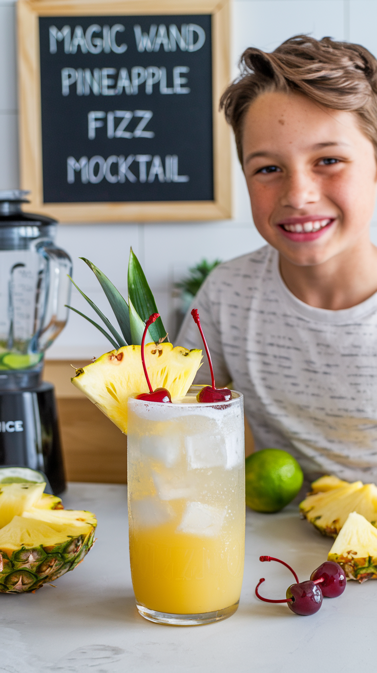 Magic Wand Pineapple Fizz Mocktail 