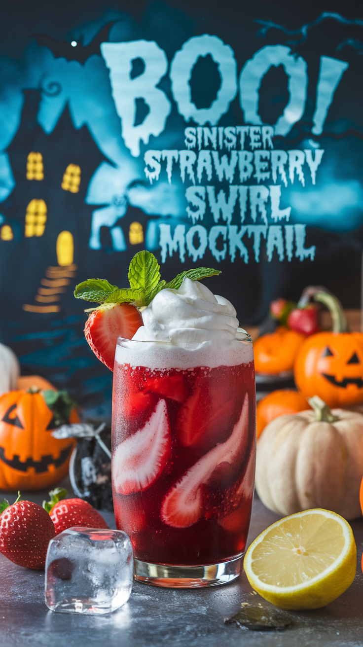 Sinister Strawberry Swirl Mocktail