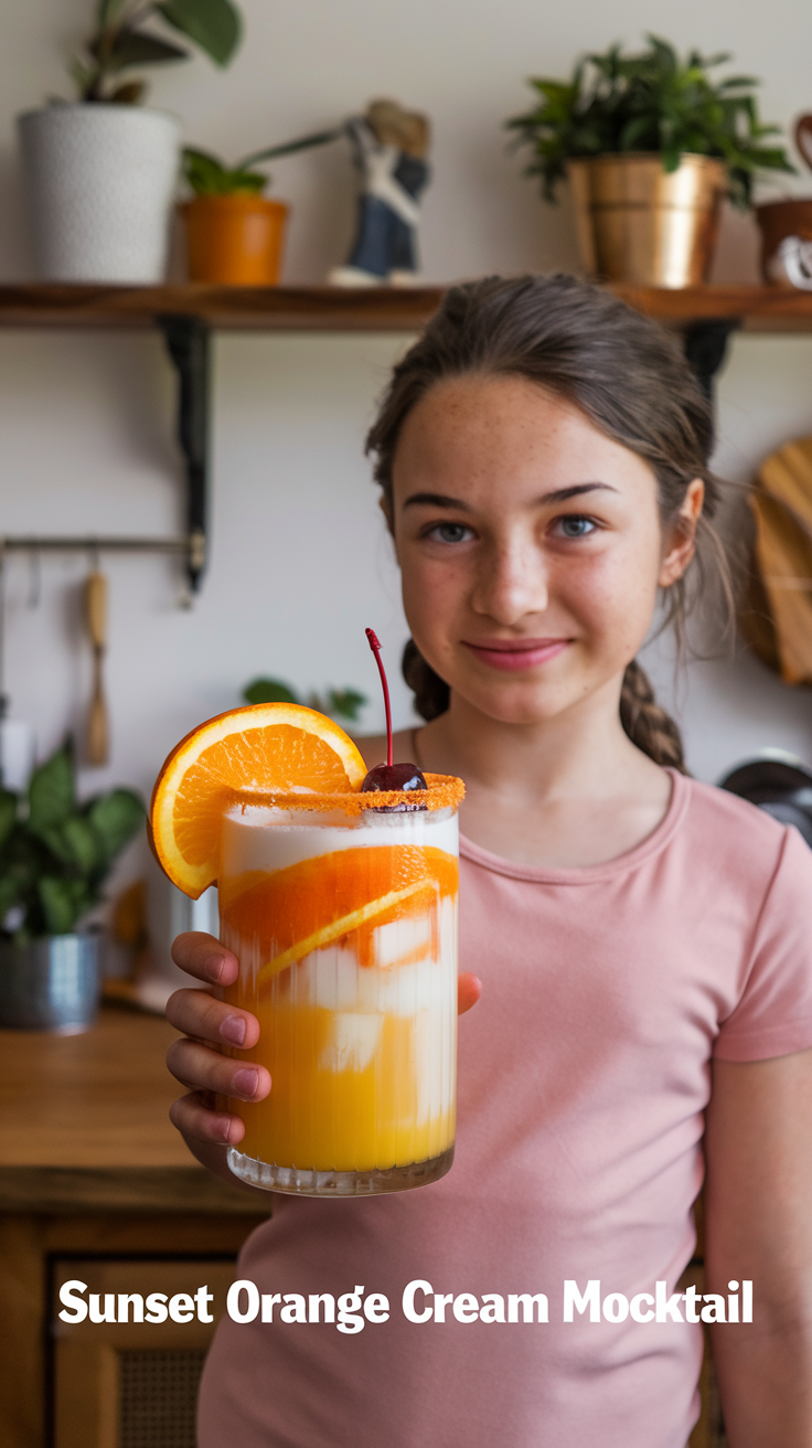Sunset Orange Cream Mocktail 