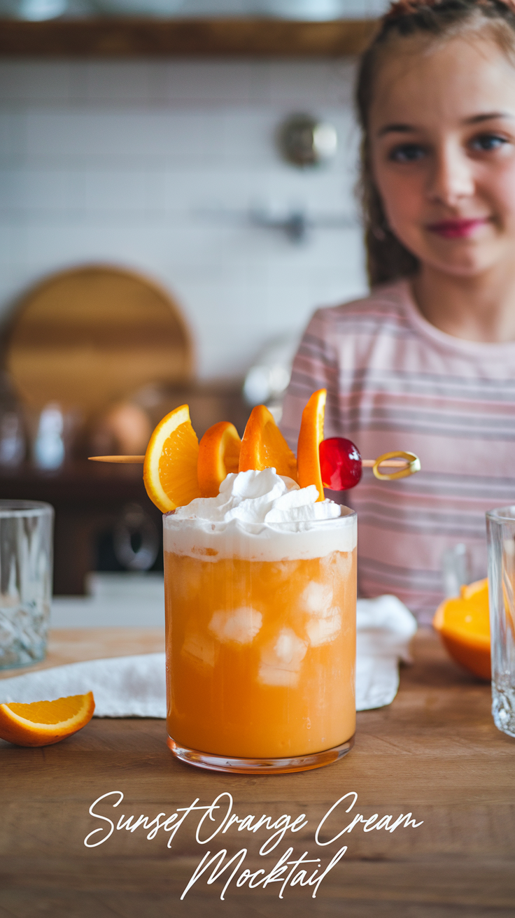 Sunset Orange Cream Mocktail 
