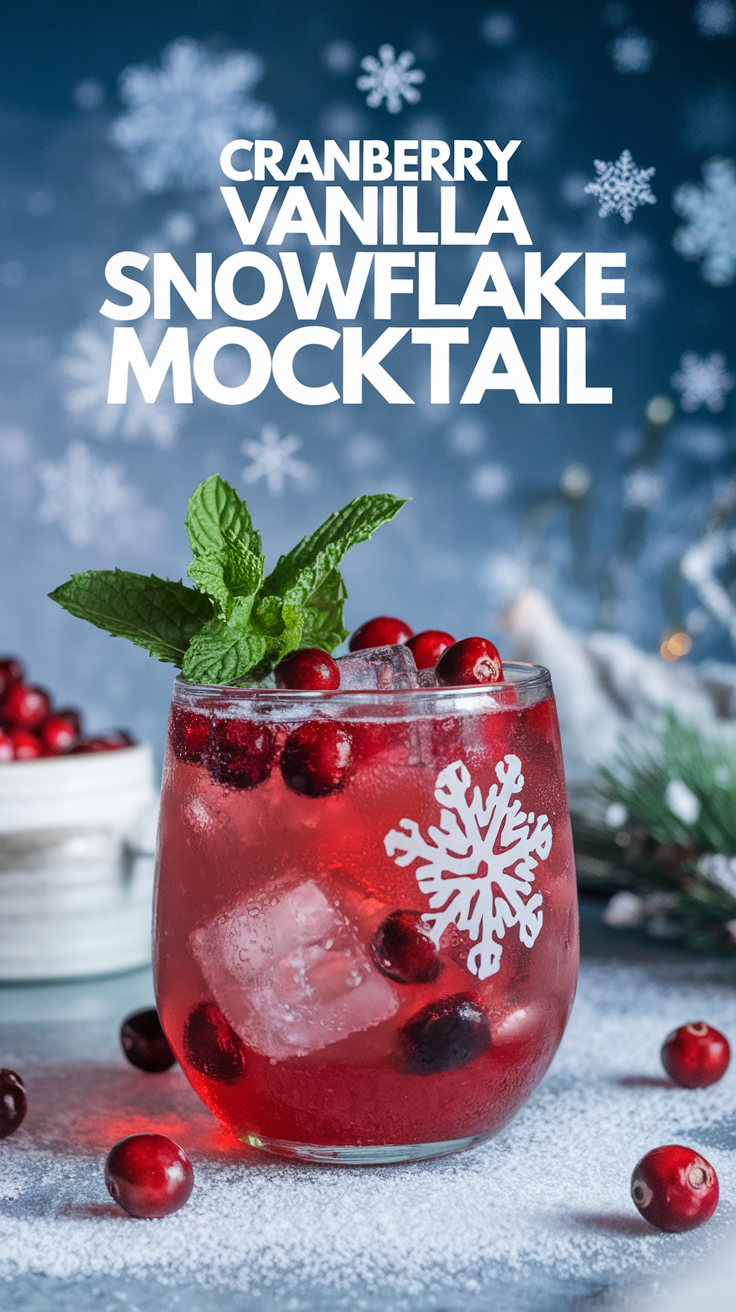 Cranberry Vanilla Snowflake Mocktail