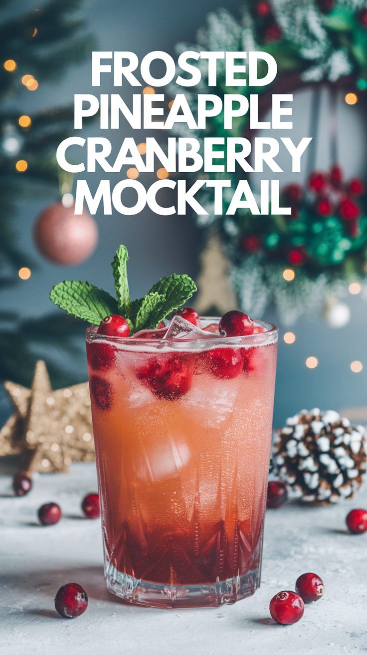 Frosted Pineapple Cranberry Mocktail