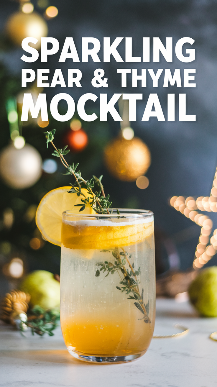 Sparkling Pear & Thyme Mocktail 