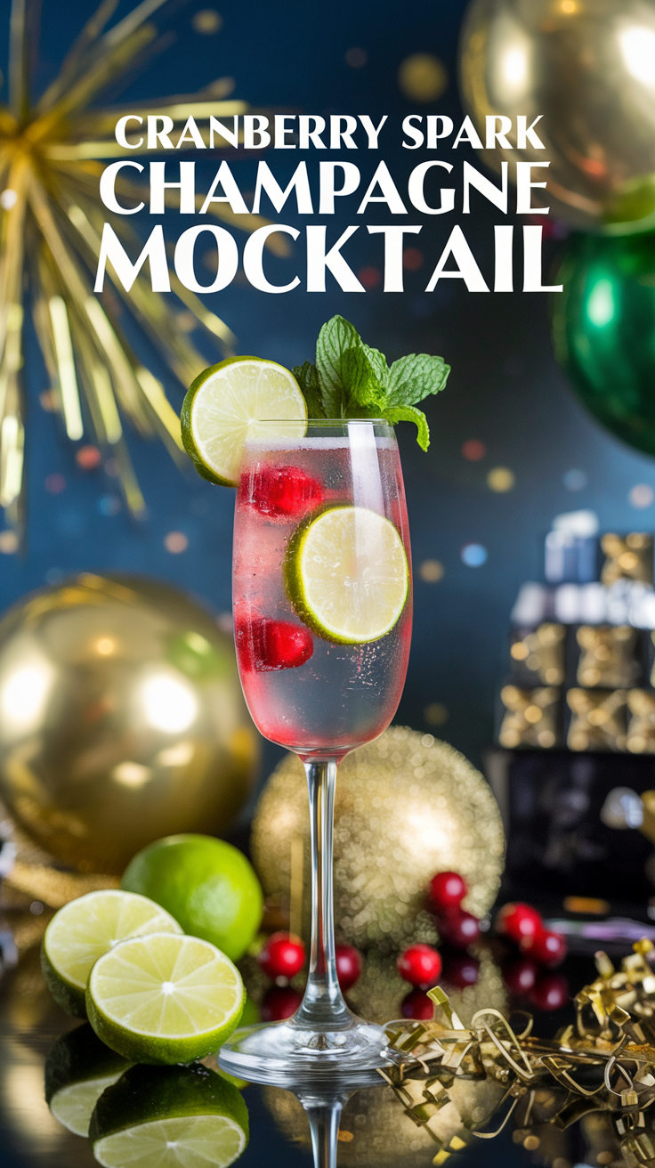 Cranberry Spark Champagne Mocktail