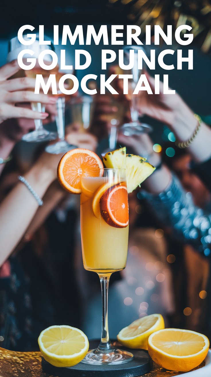 Glimmering Gold Punch Mocktail