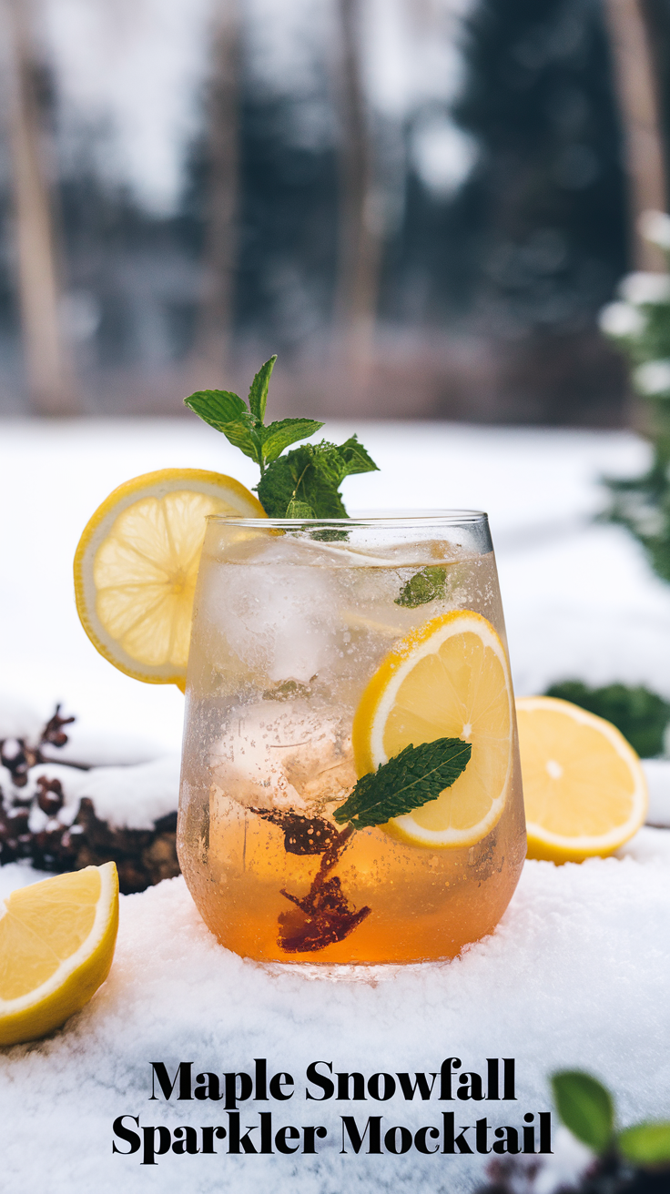 Maple Snowfall Sparkler Mocktail
