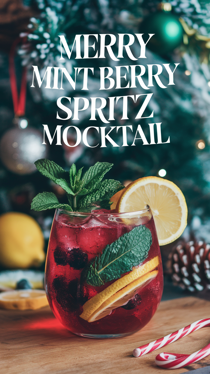 Merry Mint Berry Spritz Mocktail