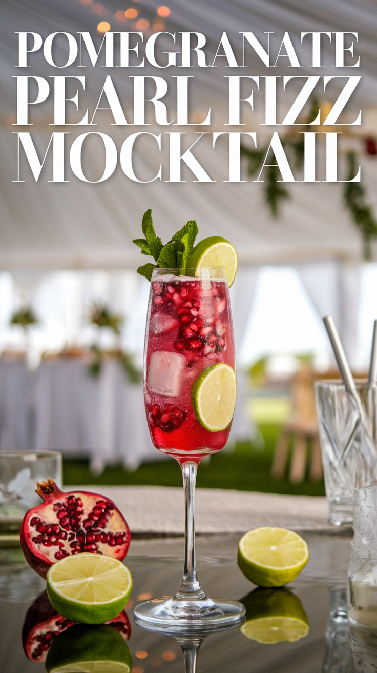 Pomegranate Pearl Fizz Mocktail