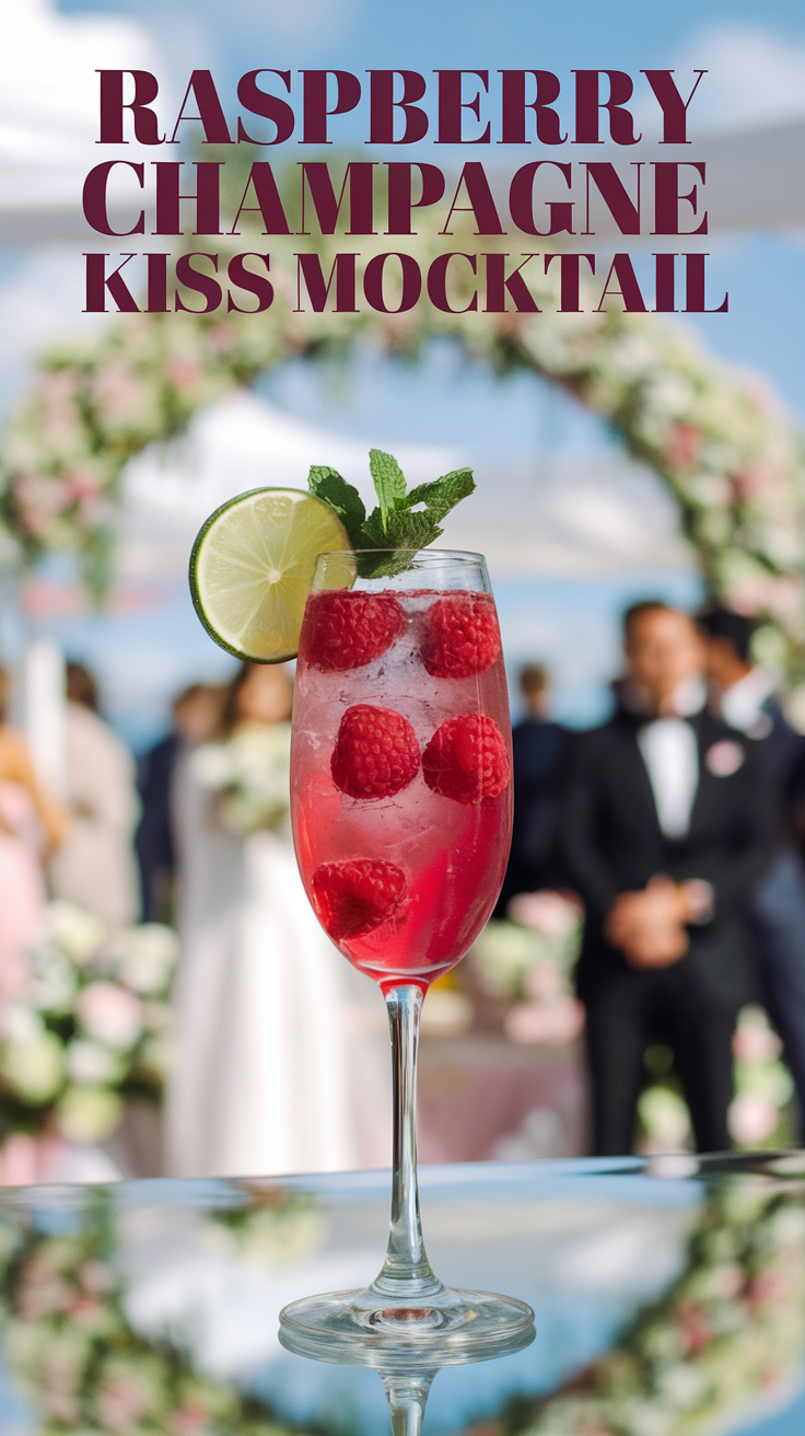 Raspberry Champagne Kiss Mocktail