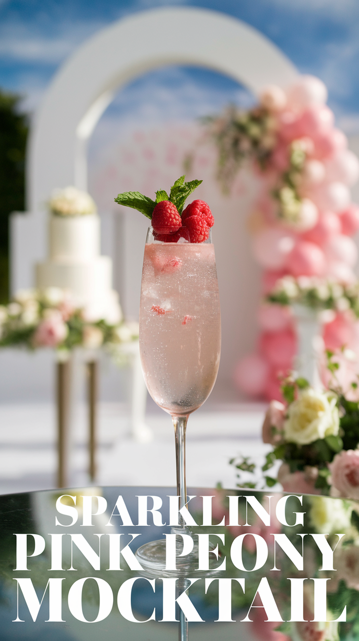 Sparkling Pink Peony Mocktail