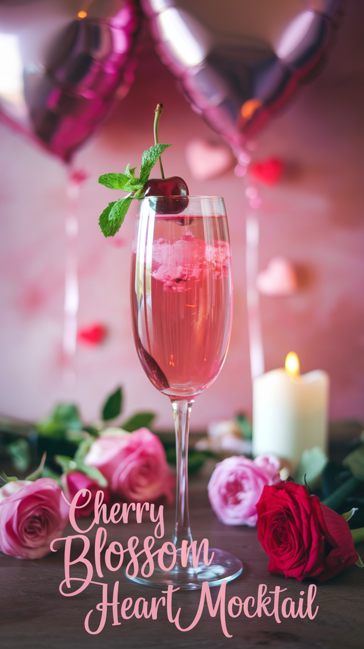 Cherry Blossom Heart Mocktail