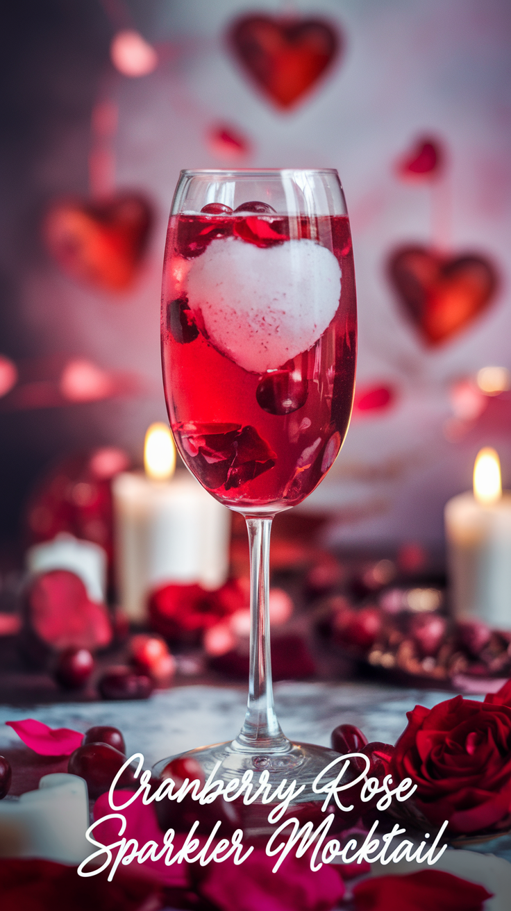 Cranberry Rose Sparkler Mocktail
