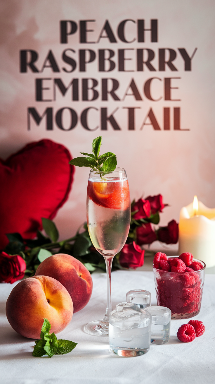 Peach Raspberry Embrace Mocktail