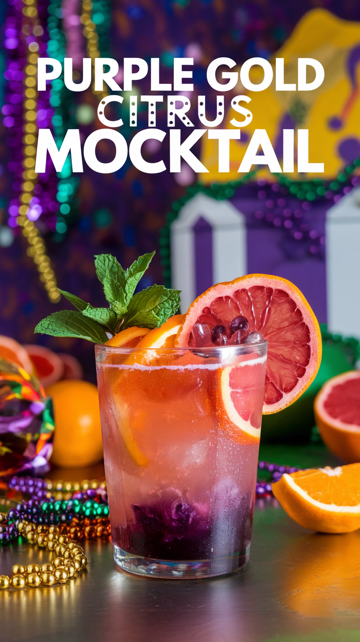 Purple Gold Citrus Mocktail