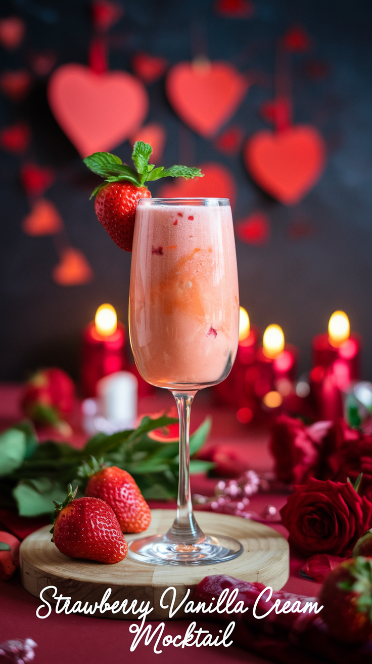Strawberry Vanilla Cream Mocktail