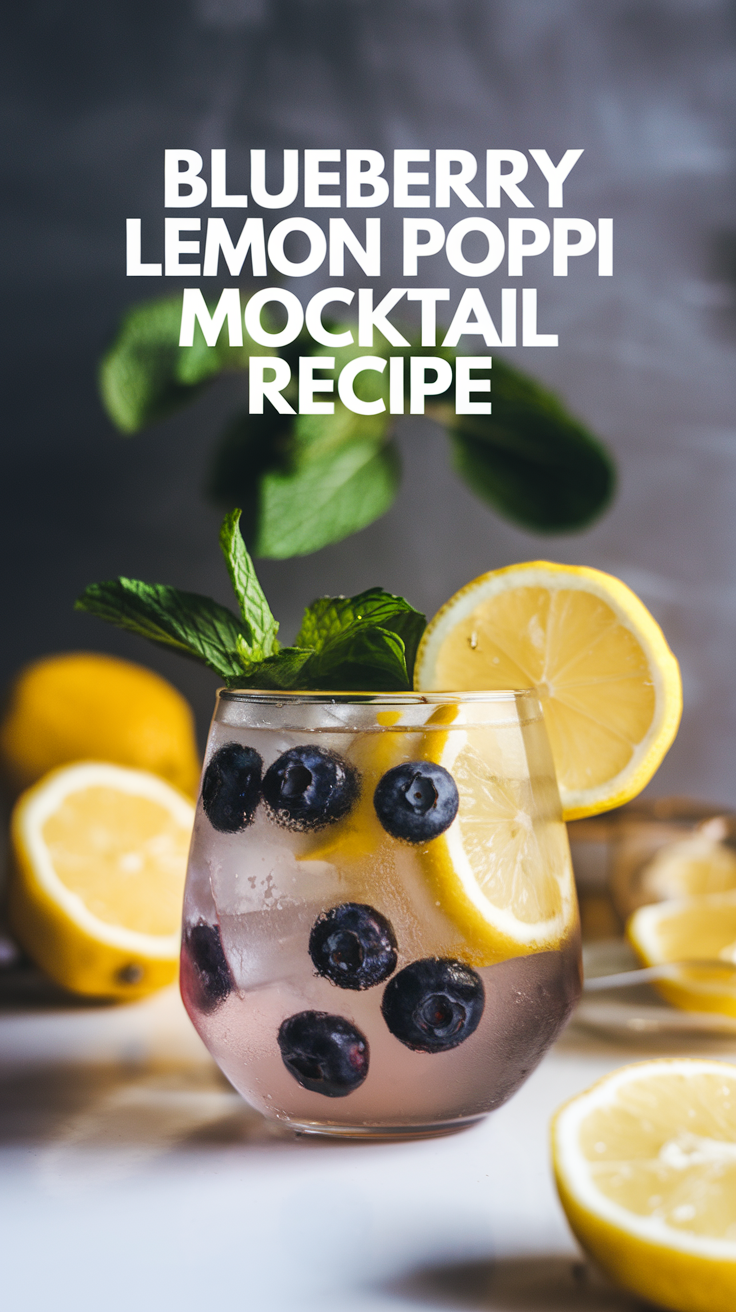 Blueberry Lemon Poppi Mocktail Recipe
