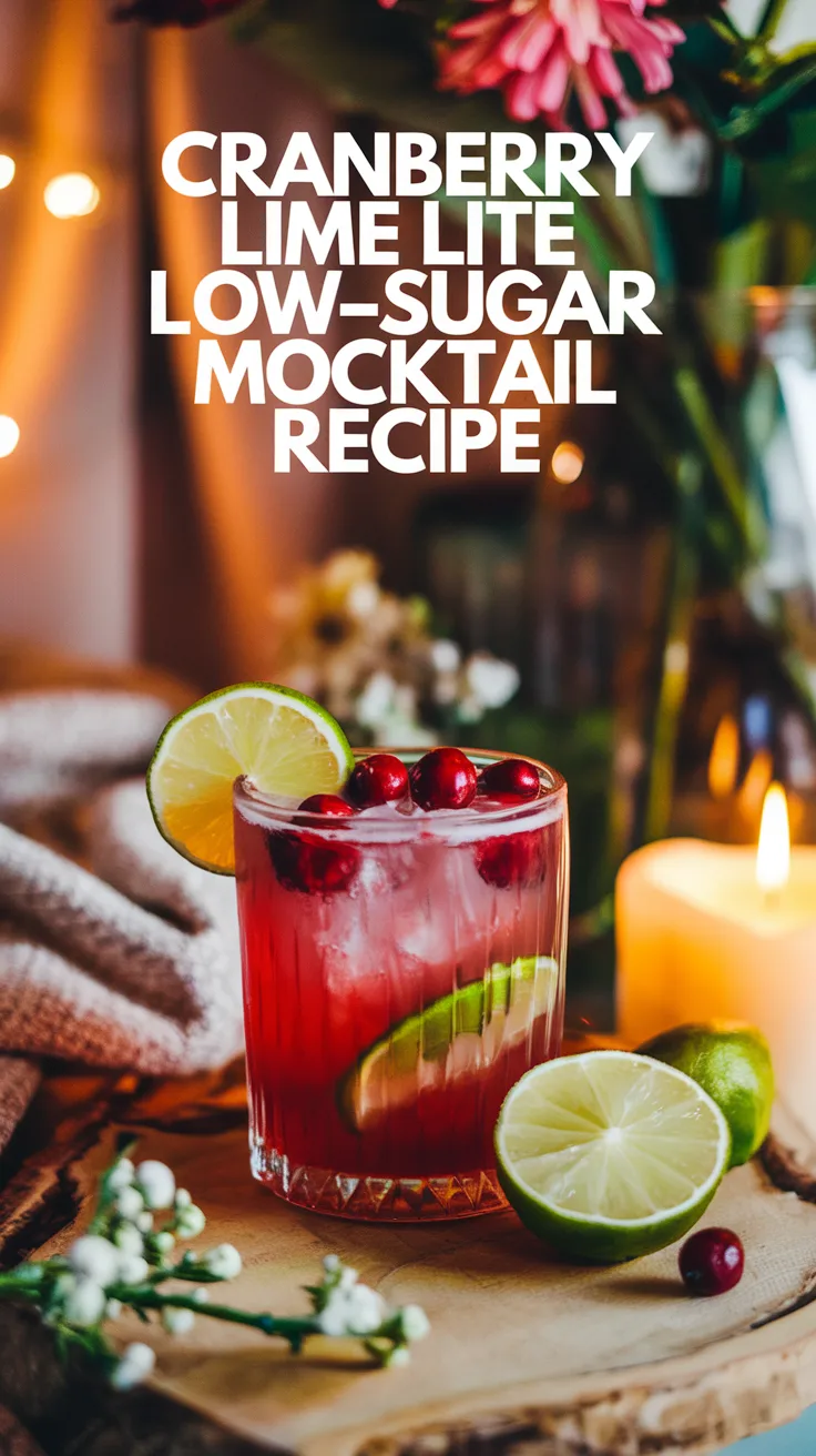 Cranberry Lime Lite Low-Sugar Mocktail Recipe