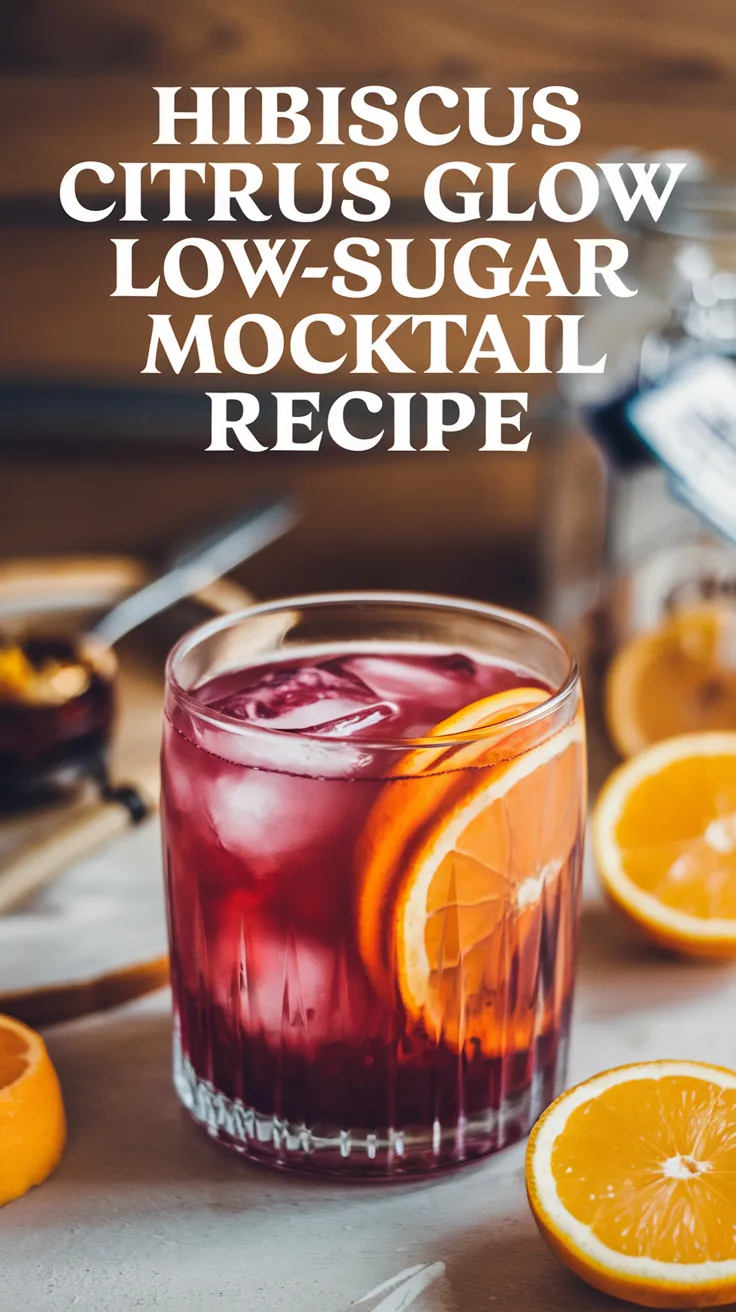Hibiscus Citrus Glow Low-Sugar Mocktail Recipe