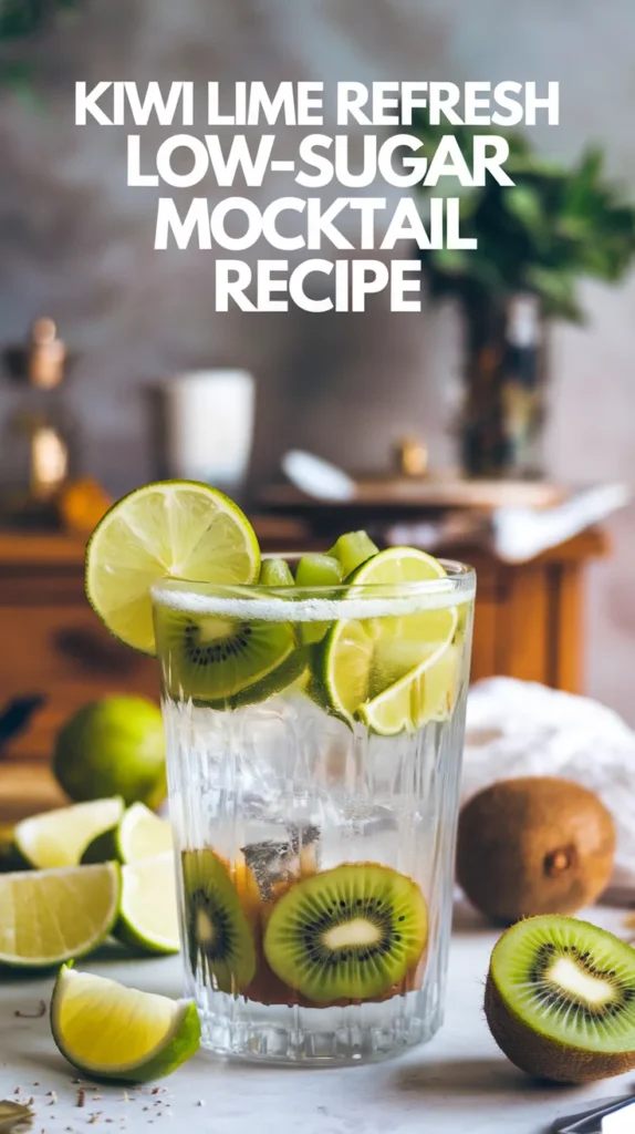 Kiwi Lime Refresh Low-Sugar Mocktail Recipe