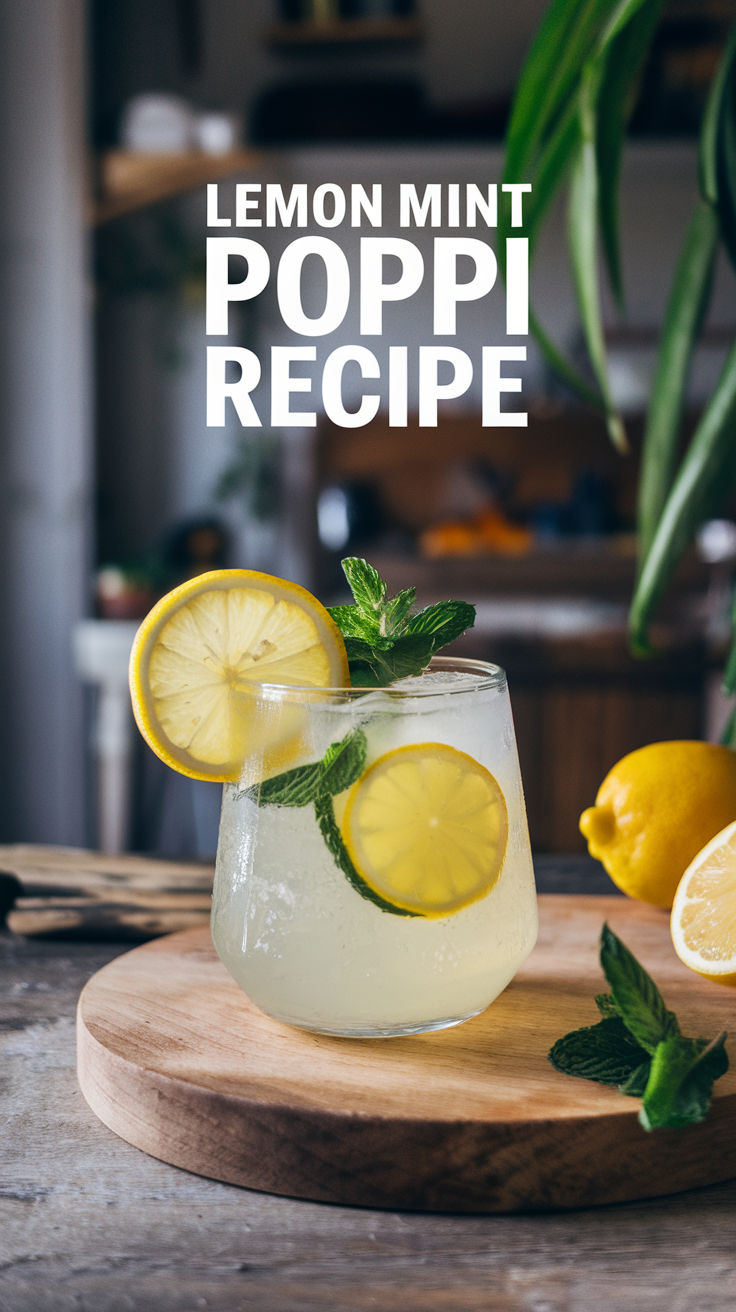 Lemon Mint Poppi Mocktail Recipe