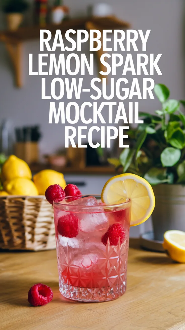 Raspberry Lemon Spark Low-Sugar Mocktail Recipe