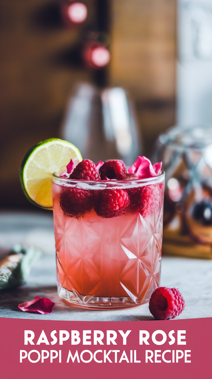 Raspberry Rose Poppi Mocktail Recipe