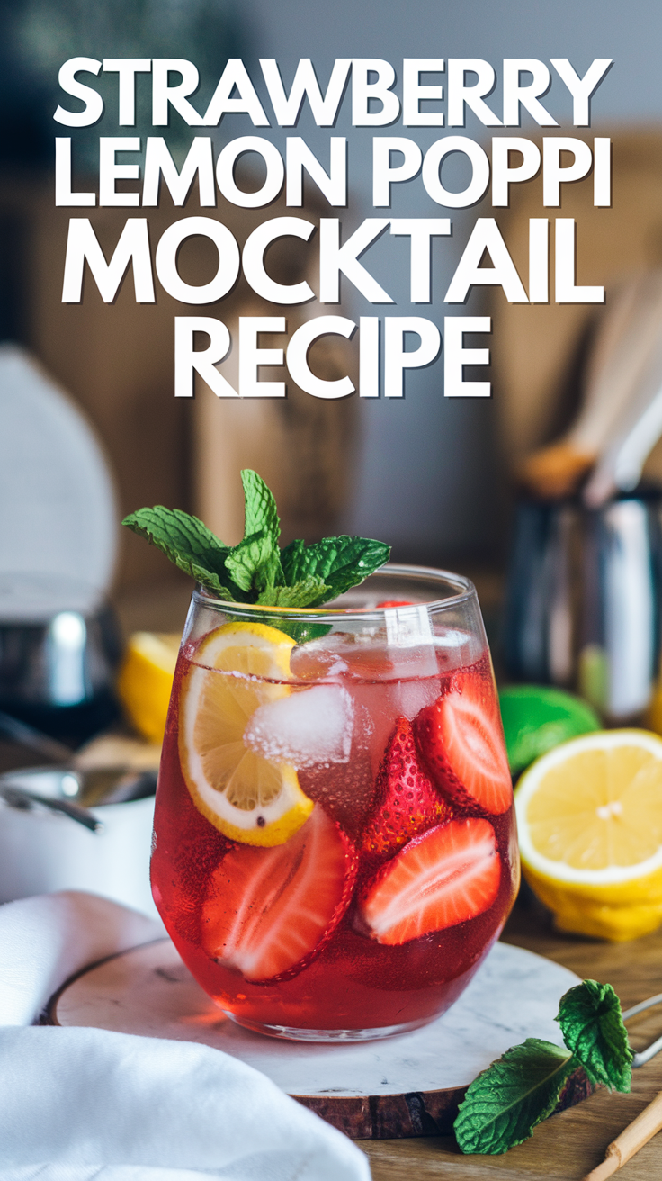 Strawberry Lemon Poppi Mocktail Recipe