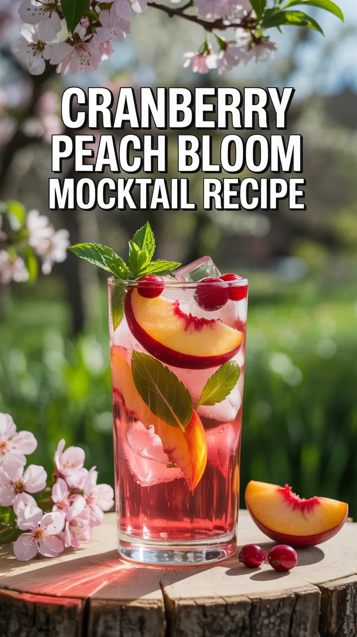 Cranberry Peach Bloom Mocktail