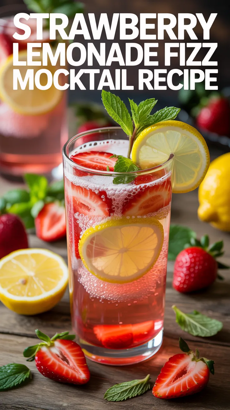 Strawberry Lemonade Fizz Mocktail