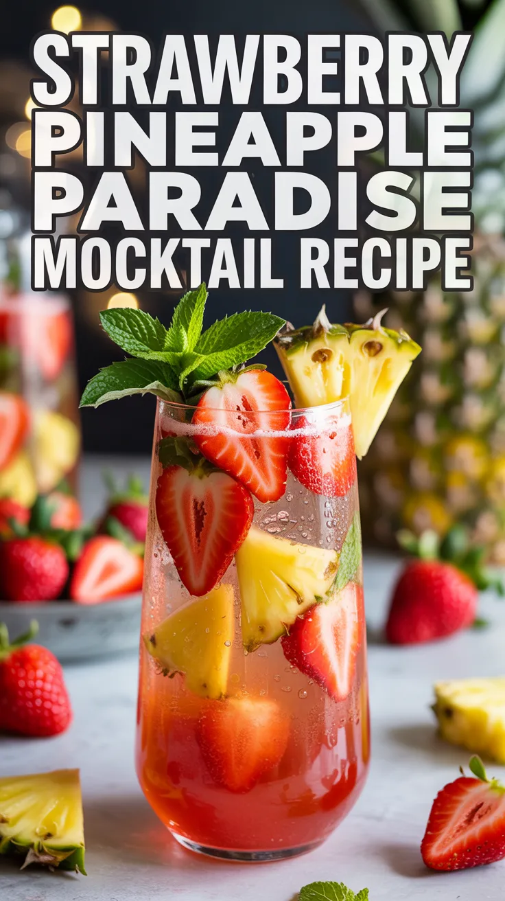 Strawberry Pineapple Paradise Mocktail