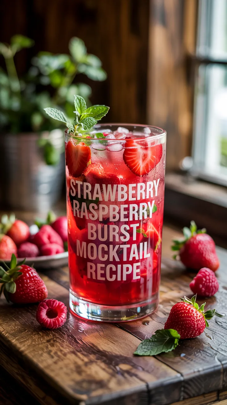 Strawberry Raspberry Burst Mocktail