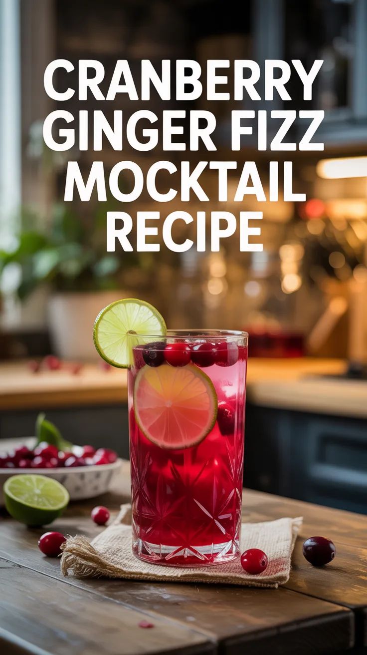 Cranberry Ginger Fizz Mocktail