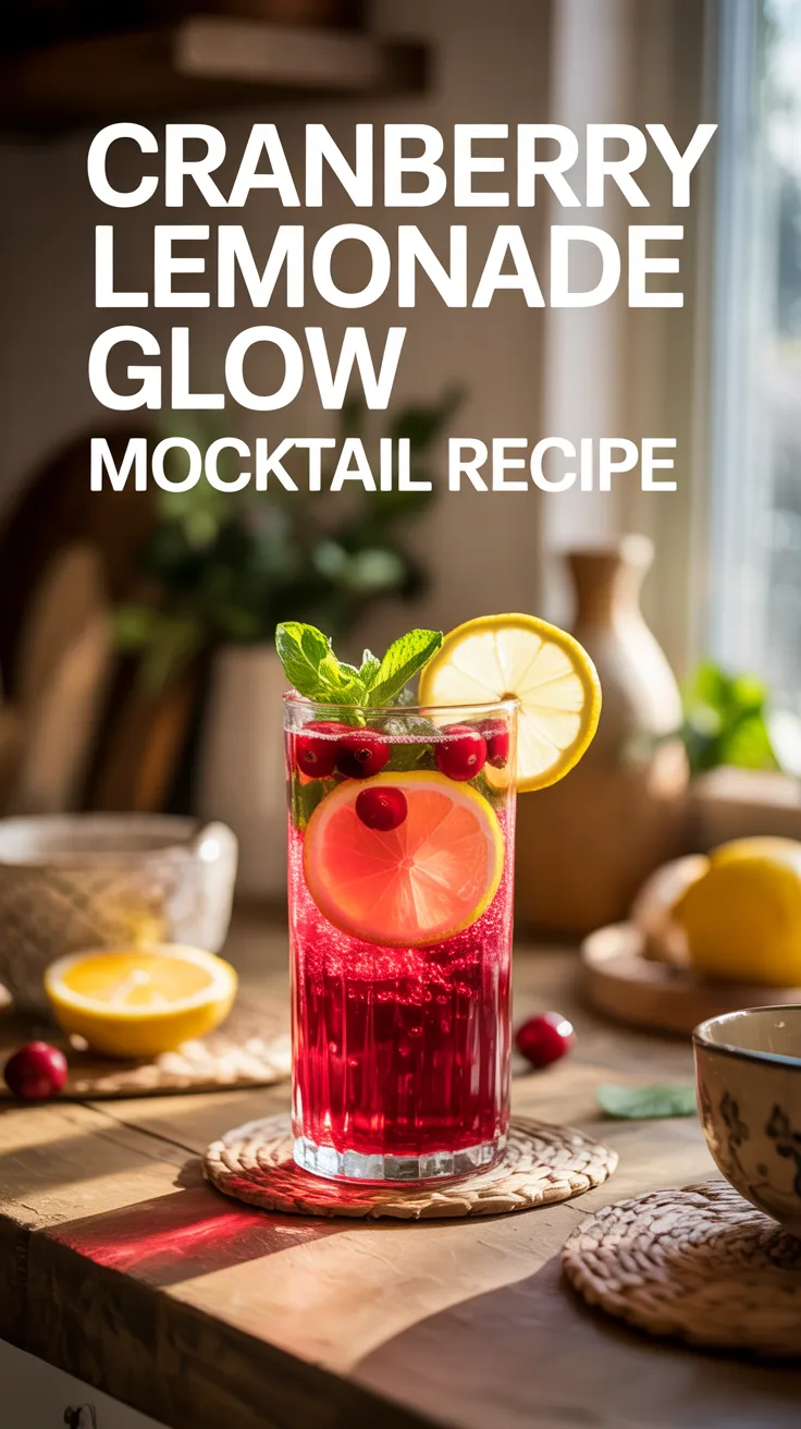 Cranberry Lemonade Glow Mocktail