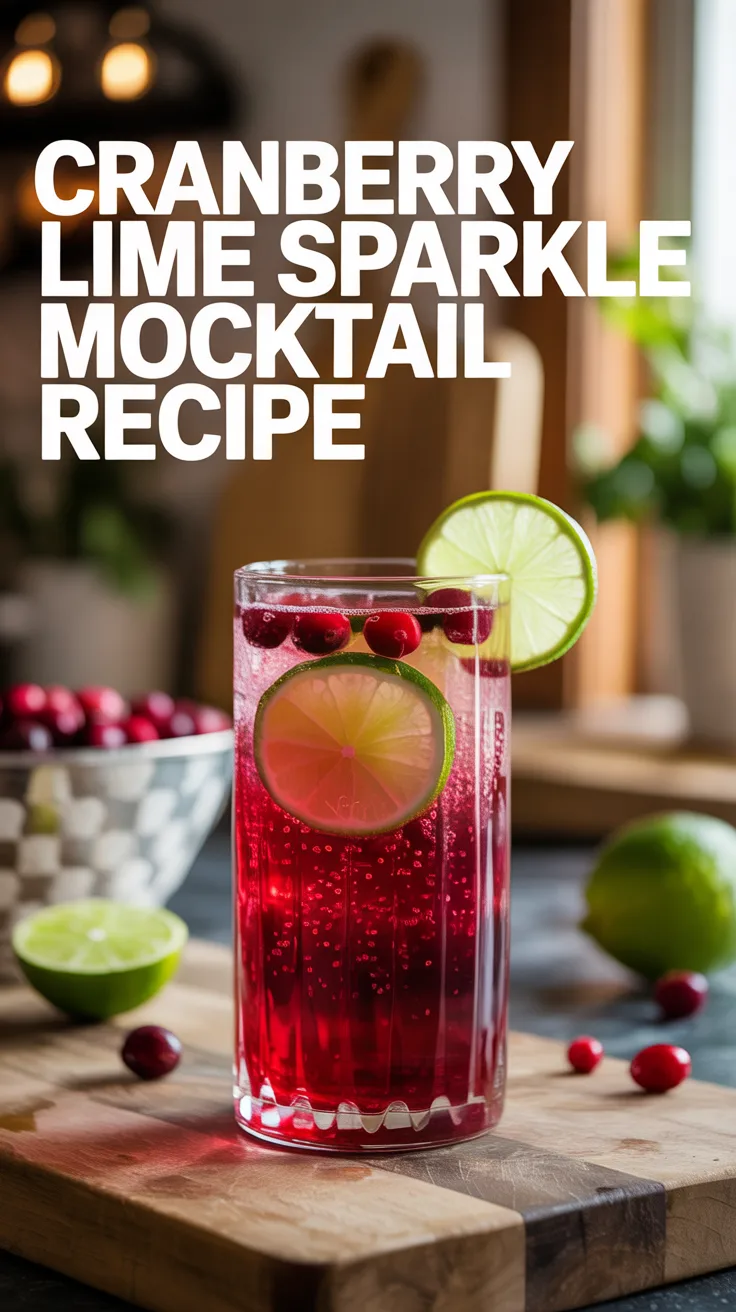 Cranberry Lime Sparkle Mocktail