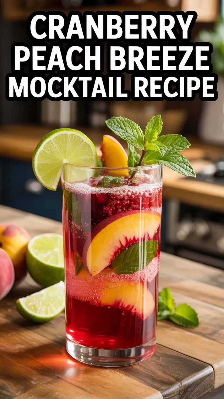 Cranberry Peach Breeze Mocktail