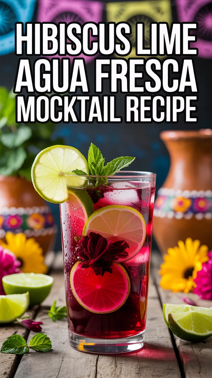 Hibiscus Lime Agua Fresca Mocktail
