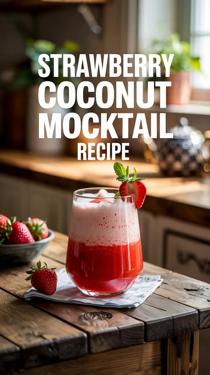 Strawberry Coconut Cloud Mocktail 