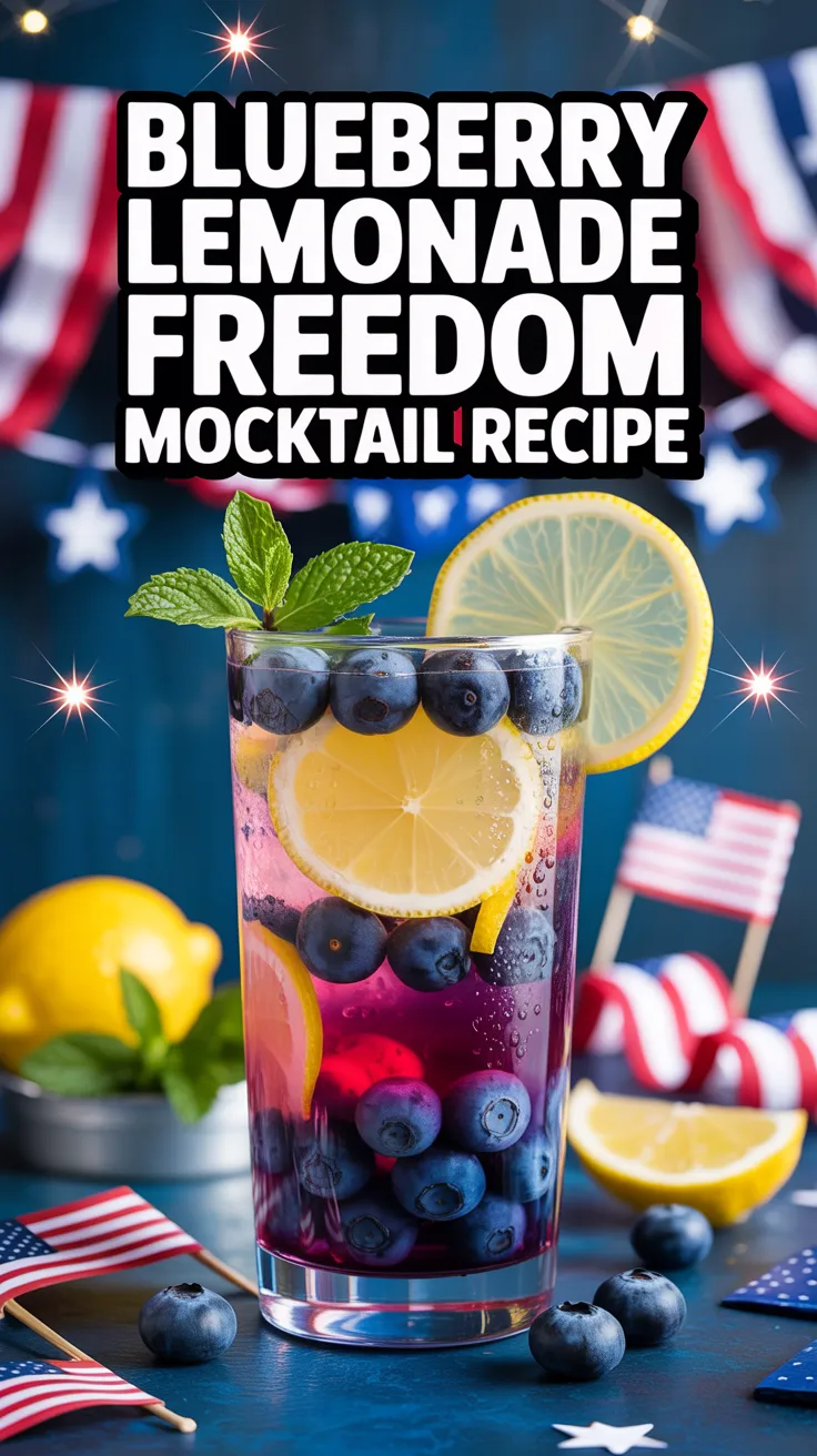 Blueberry Lemonade Freedom Mocktail