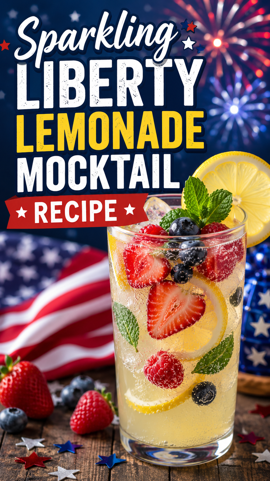 Sparkling Liberty Lemonade Mocktail