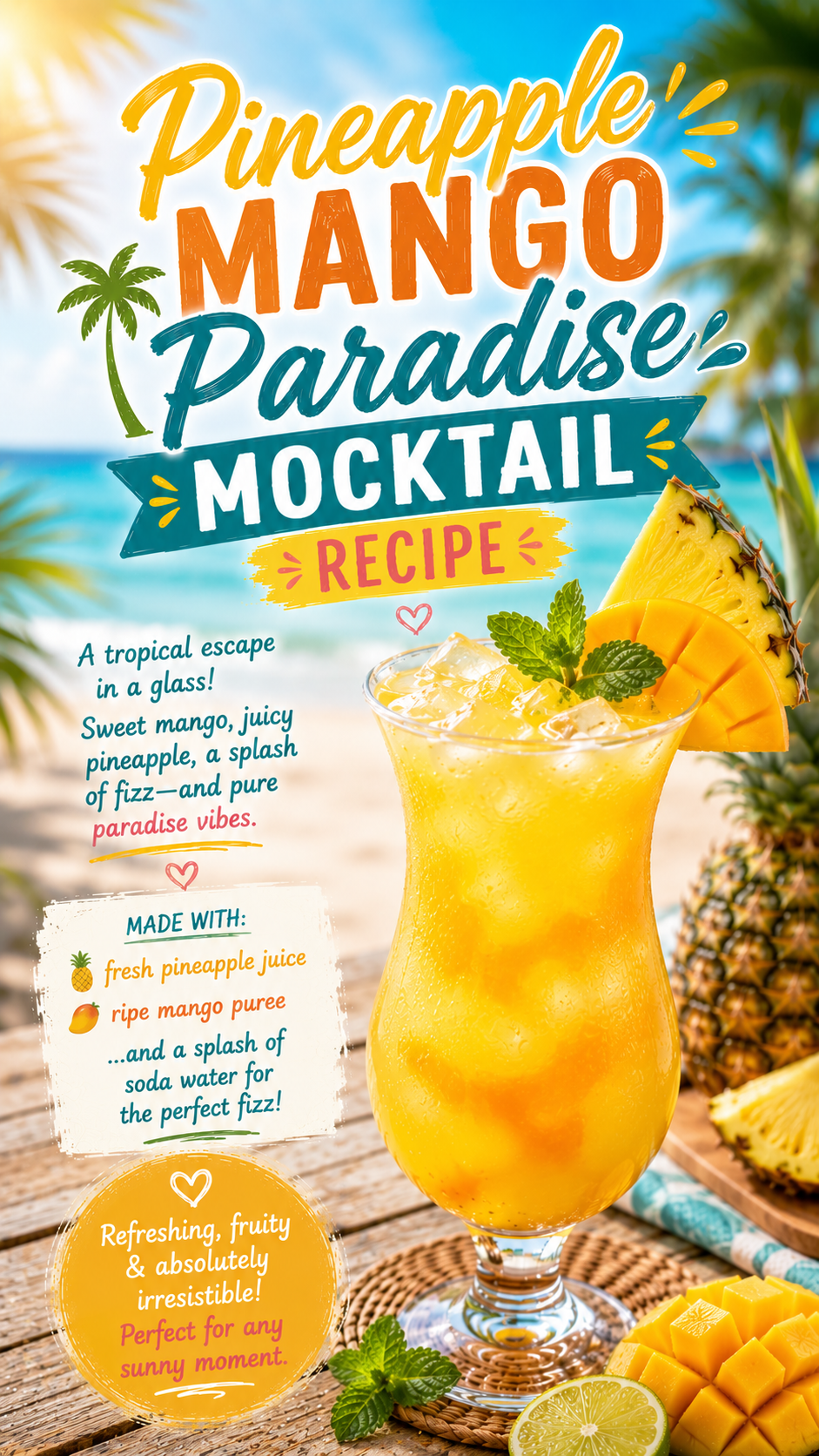 Pineapple Mango Paradise Mocktail