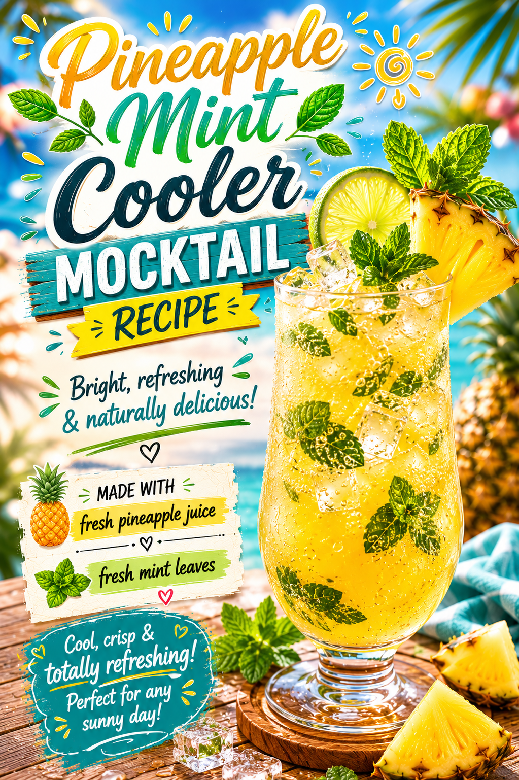 Pineapple Mint Cooler Mocktail
