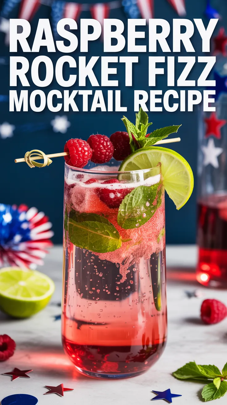 Raspberry Rocket Fizz Mocktail